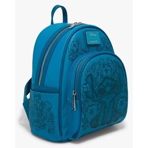 NEW Loungefly Disney Lilo & Stitch BLUE Tonal Stitch Carving Mini Backpack